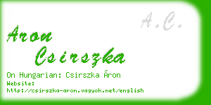 aron csirszka business card